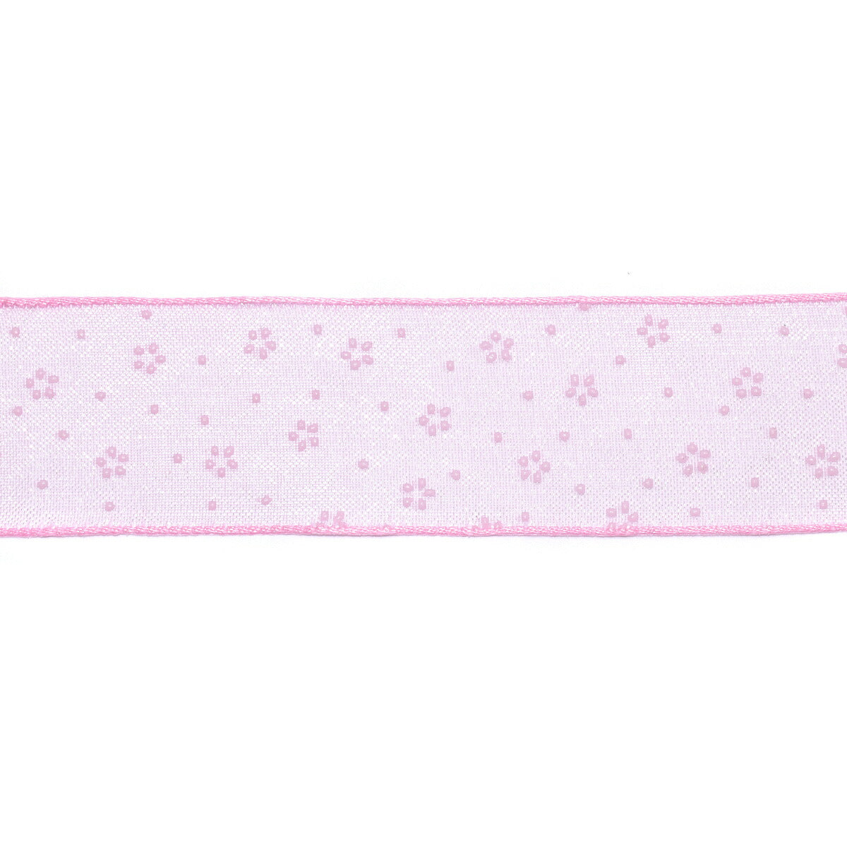 ぷっくり小花のオーガンジーリボン　幅25mm　1m単位　切り売り　(2m以上)　★
