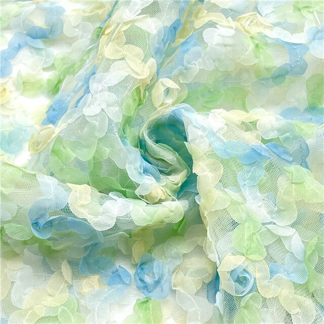 ひらひらお花のチュール生地チュール生地(30cm以上10cm単位切り売り)