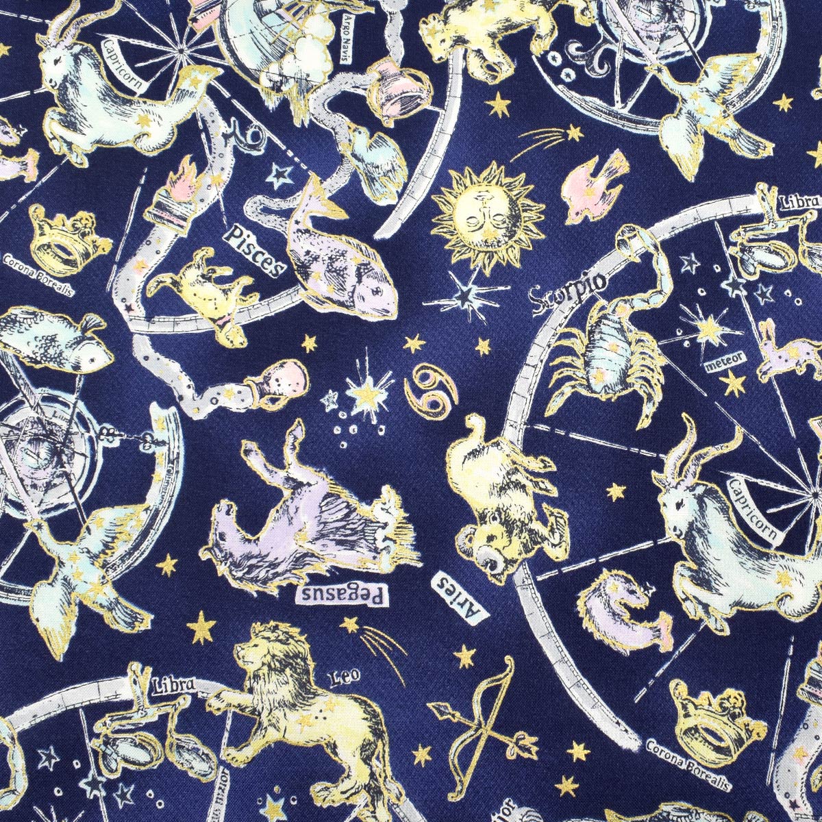 トワイライトムーン　星座　シーチング生地　 NN2321-11　コスモ　(30cm以上10cm単位切り売り)☆