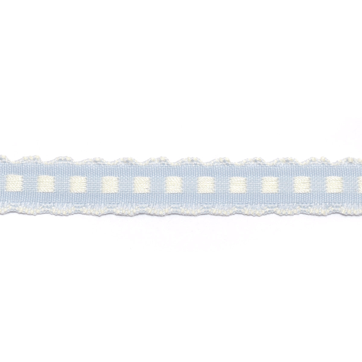 ふりふりバイカラーの四角いドットリボン　幅10mm　1m単位　切り売り　(3m以上)