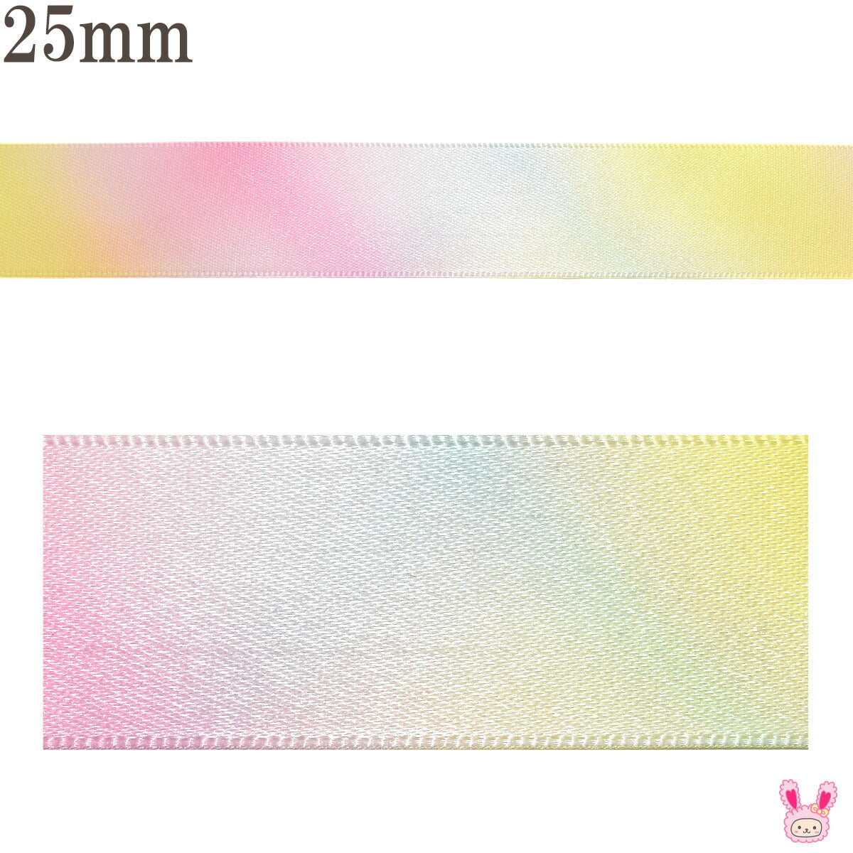 両面プリントリボン斜めなパステルグラデーションリボン幅25mm1m単位切り売り(2m以上)