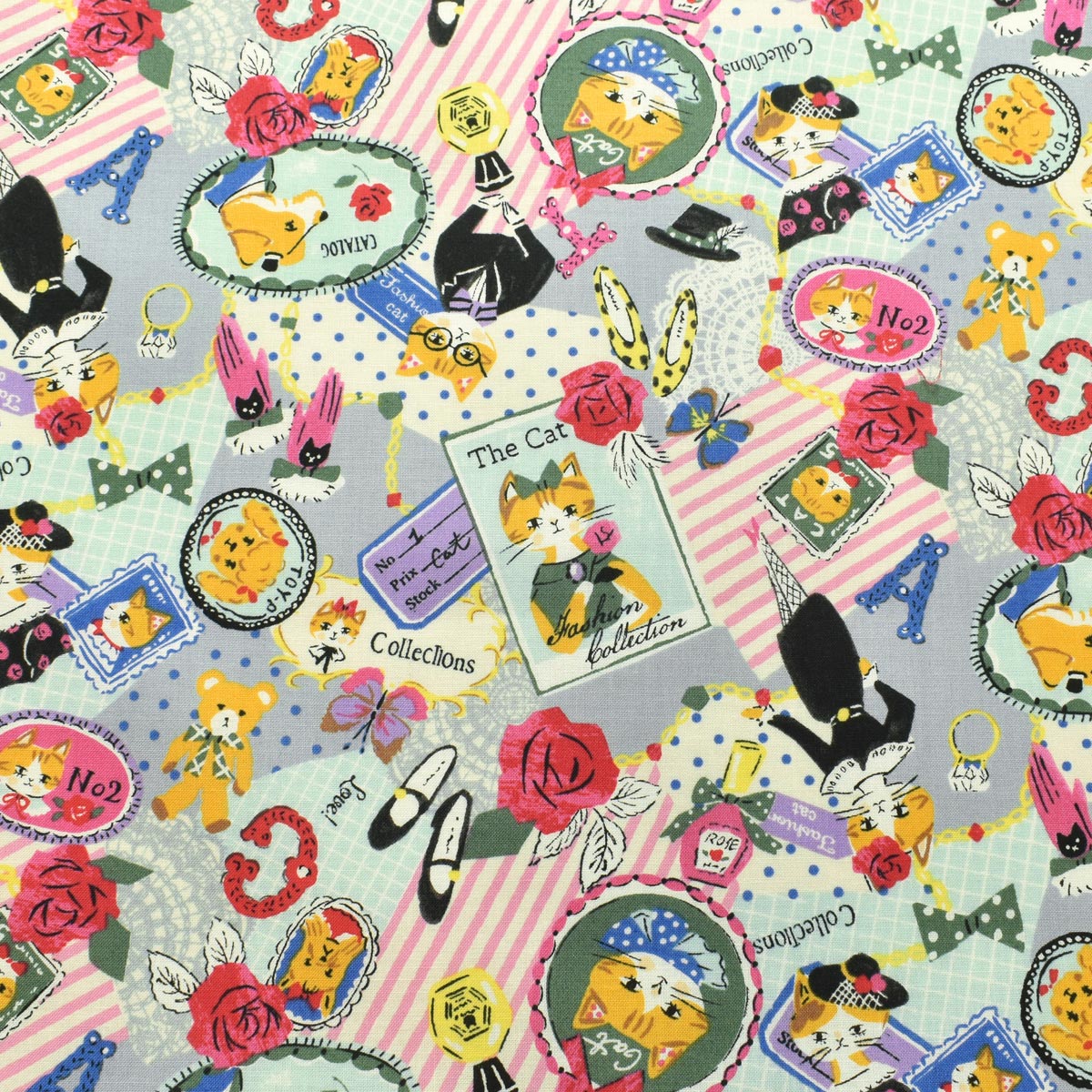YUWA 有輪商店　コラージュ　シャーティング生地　SK829919　(30cm以上10cm単位切り売り)