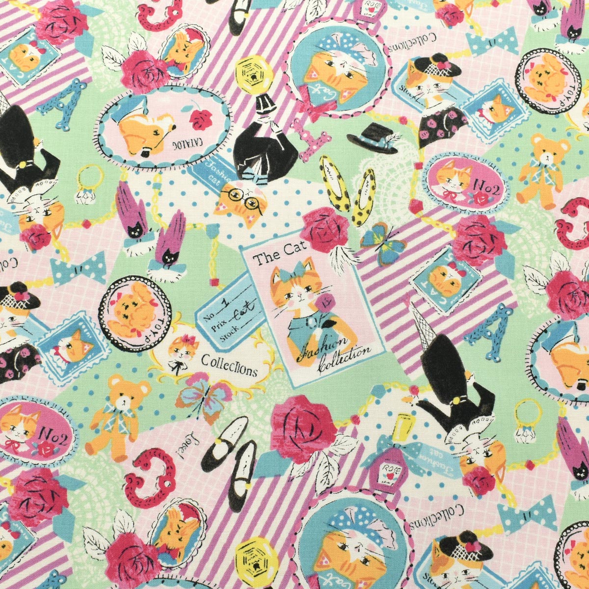 YUWA 有輪商店　コラージュ　シャーティング生地　SK829919　(30cm以上10cm単位切り売り)