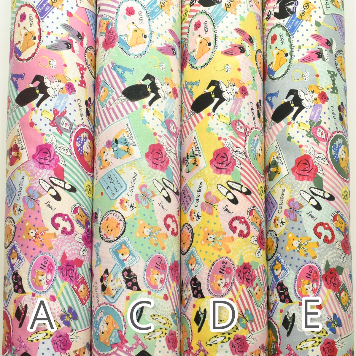 YUWA有輪商店コラージュシャーティング生地SK829919(30cm以上10cm単位切り売り)