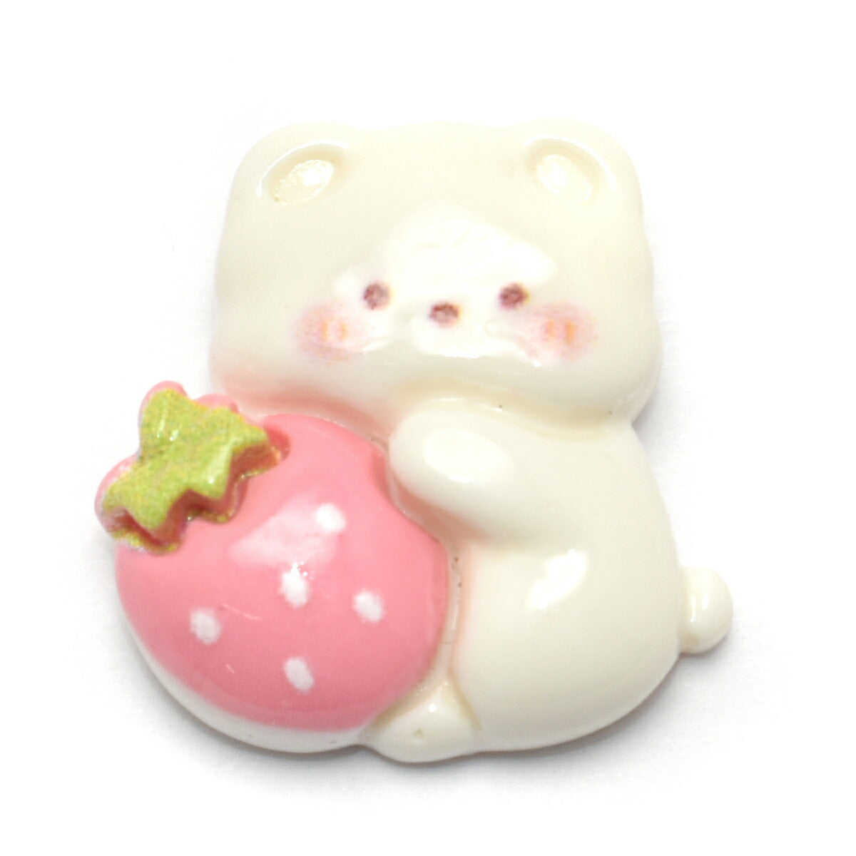 デコパーツ　しろくまとイチゴパーツ　4個