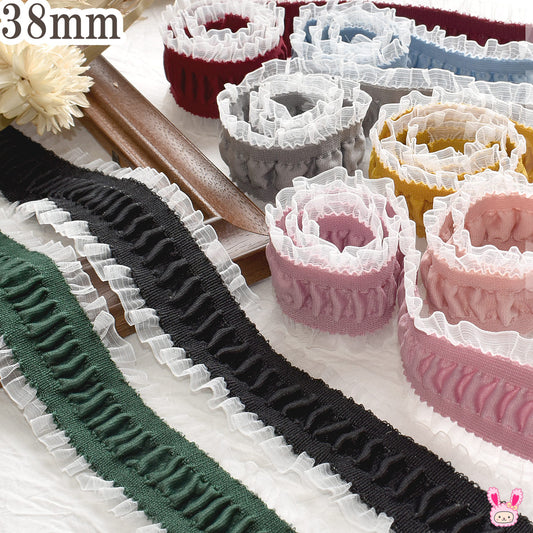サイドフリルエレガンスリボン幅38mm1m単位切り売り