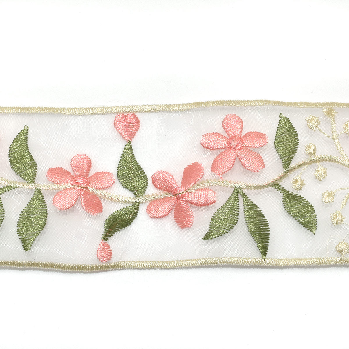 刺繍リボン　バインドフラワーシアーリボン　幅58mm　1m単位　切り売り