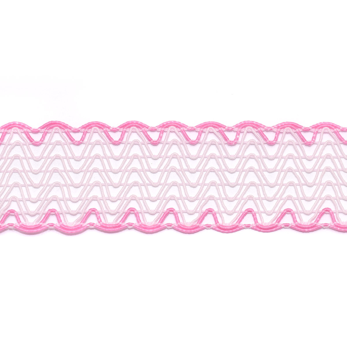 バイカラーウェーブメッシュリボン　幅25mm　1m単位　切り売り　(2m以上)