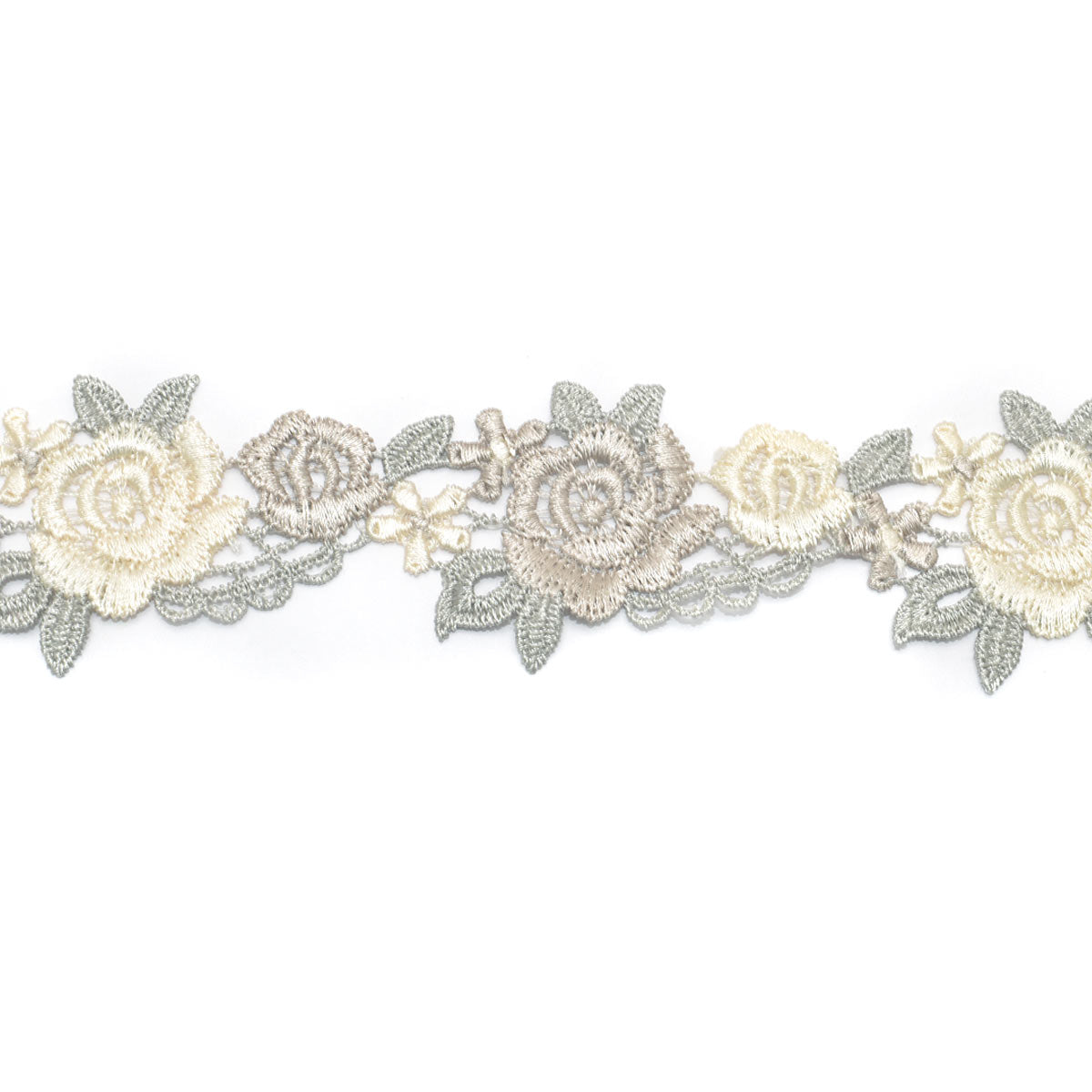 くすみカラーの上品な薔薇のレース　幅40mm　10cm単位　切り売り　(50cm以上)
