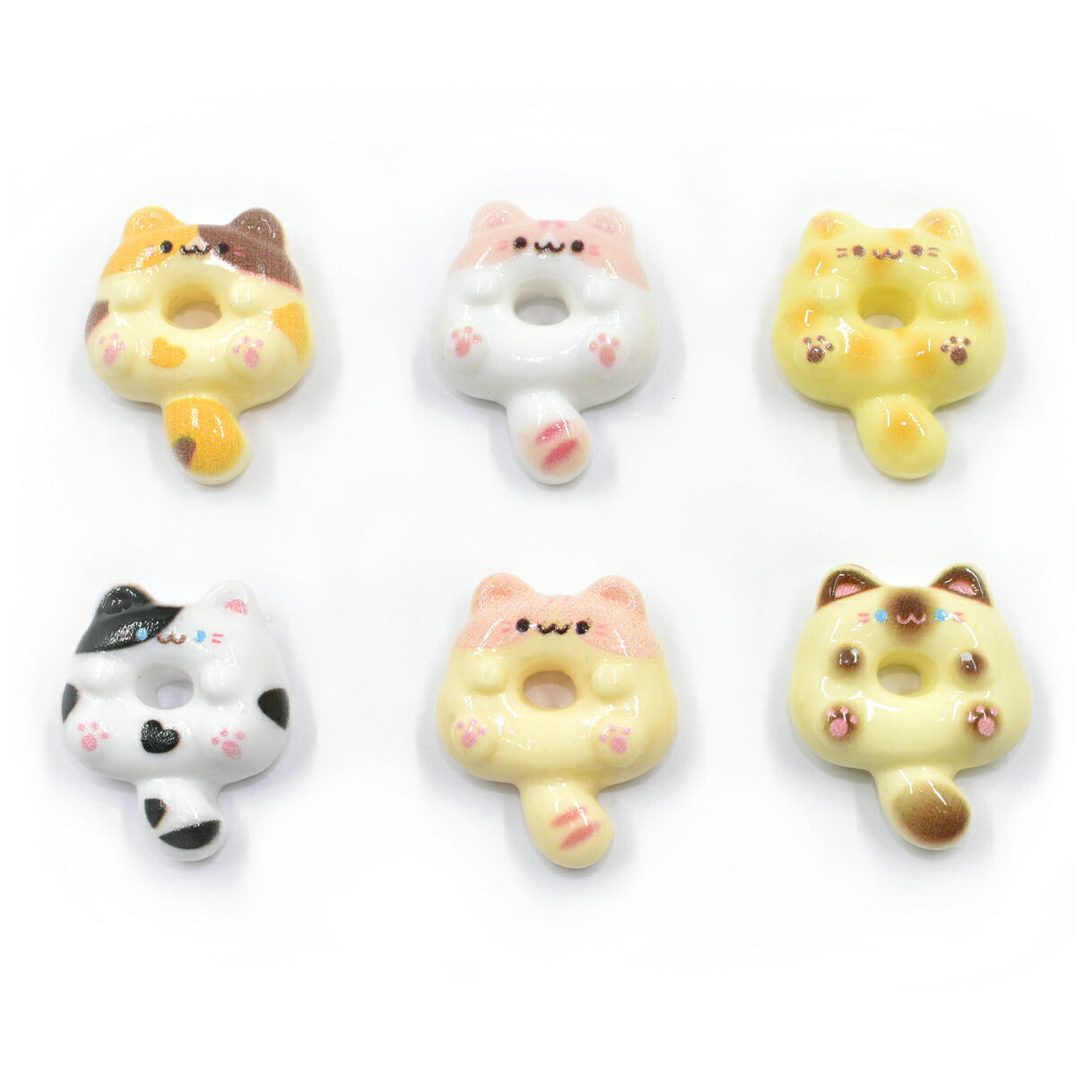 デコパーツにゃんドーナツパーツ4個