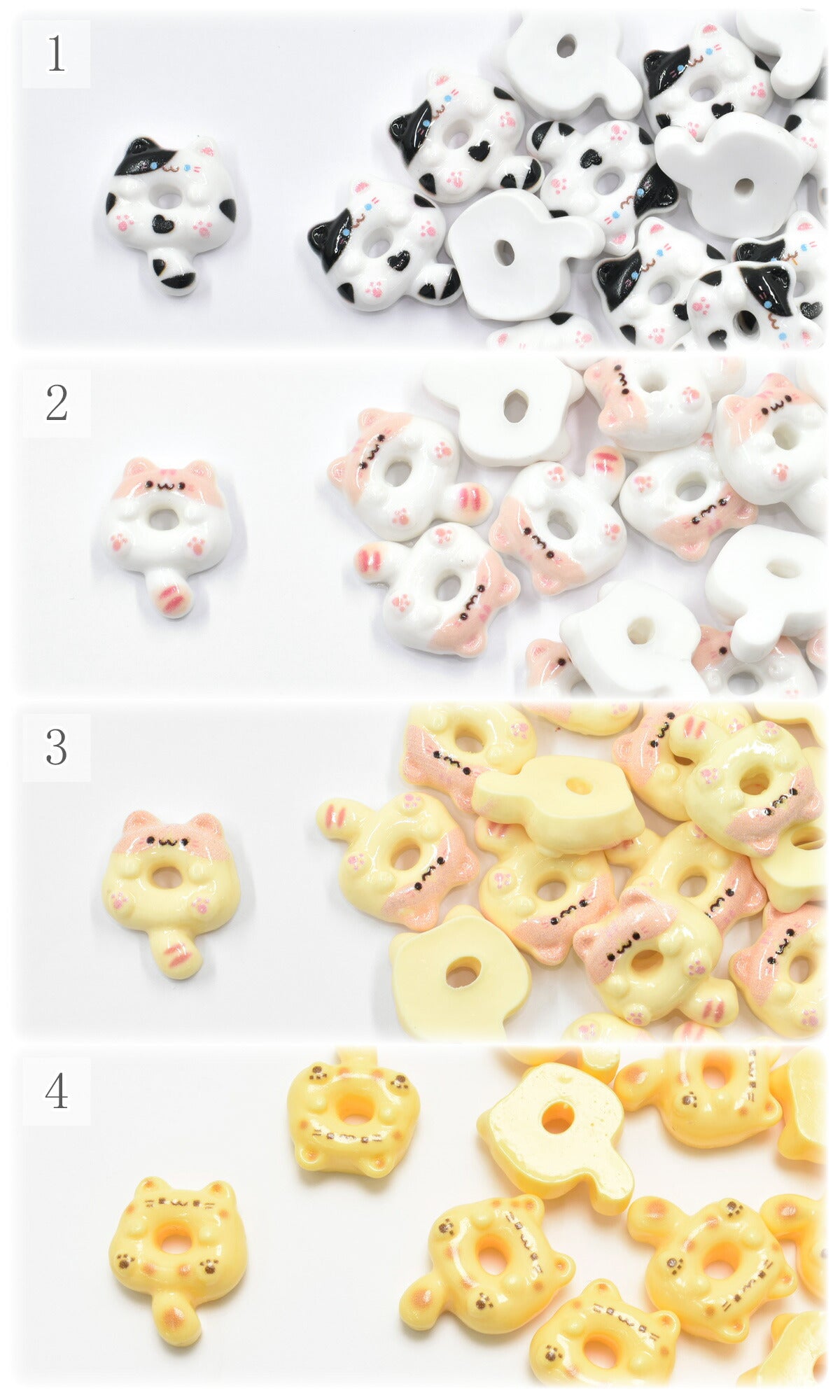デコパーツにゃんドーナツパーツ4個