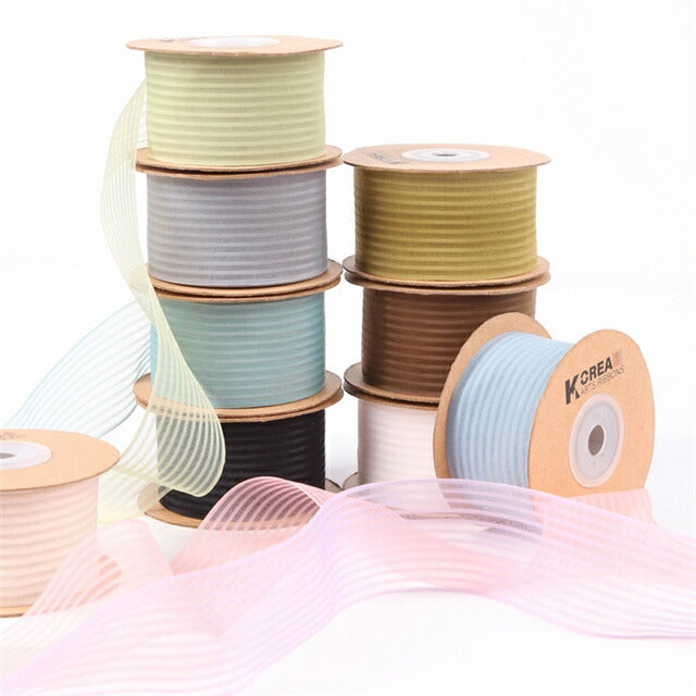シースルーストライプリボン幅38mm1m単位切り売り(2m以上)