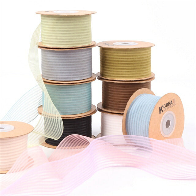 シースルーストライプリボン幅38mm1m単位切り売り(2m以上)
