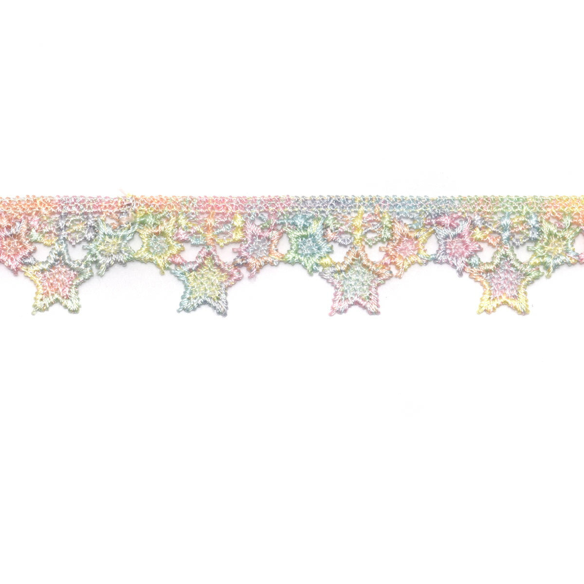 ゆめかわ星のカーテンレースリボン　幅22mm　1m単位　切り売り