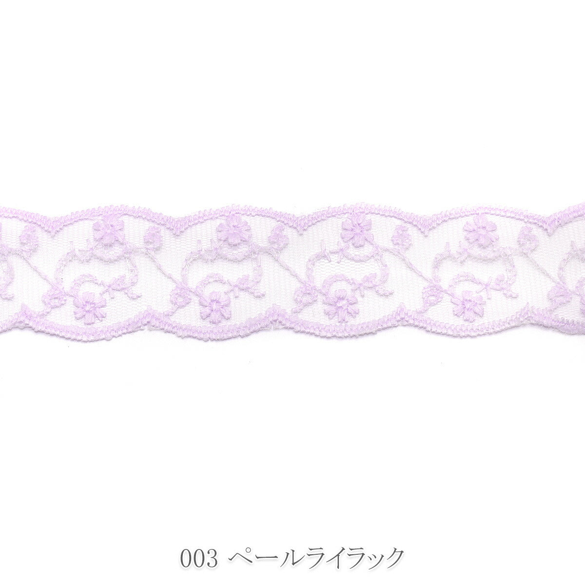 上品な花模様のスカラップシアーリボン　幅38mm　1m単位　切り売り