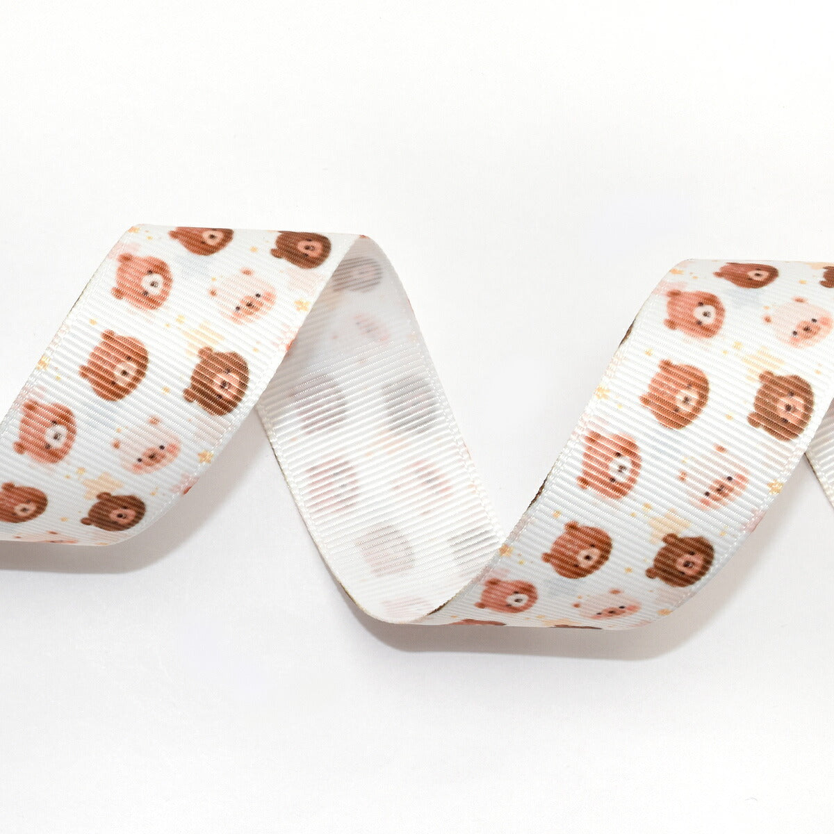 プリントリボンミニミニちっちゃなクマちゃんリボン幅25mm1m単位切り売り(3m以上)