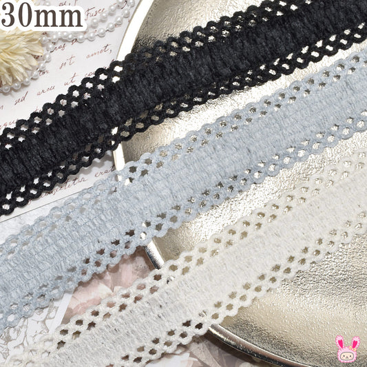 ホールエッジボーダーリボン幅30mm1m単位切り売り(2m以上)