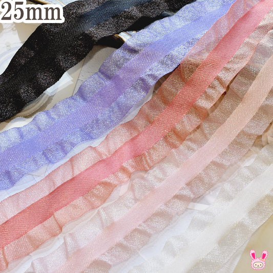シャイニングフリルリボン幅25mm1m単位切り売り