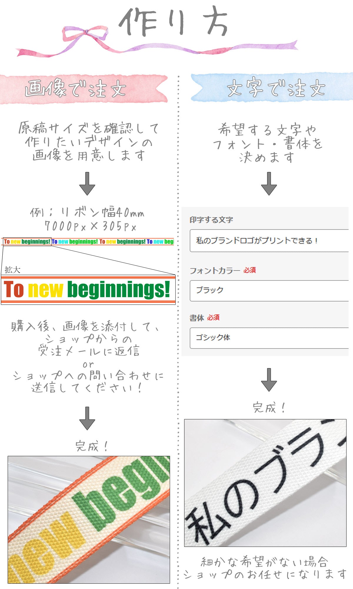 オリジナルロゴテープを作成しますオリジナル持ち手オーダーメイドフルカラー印刷受注生産お試し価格