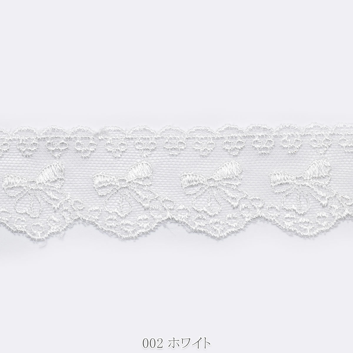 ガーリーリボン刺繍のレースリボン　幅35mm　1m単位　切り売り（2m以上）
