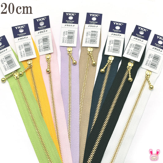 YKK3MGC-20BLゴールド玉付きファスナー20ｃm1本