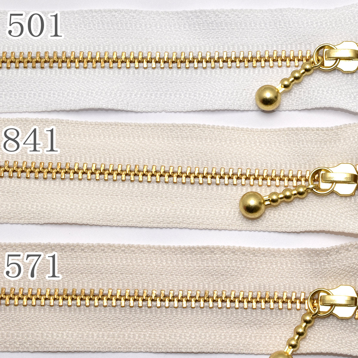 YKK3MGC-10BLゴールド玉付きファスナー10ｃm1本