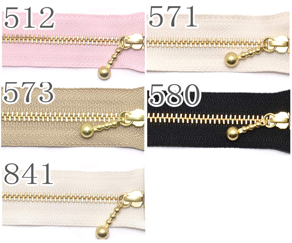 YKK3MGC-16BLゴールド玉付きファスナー16ｃm1本