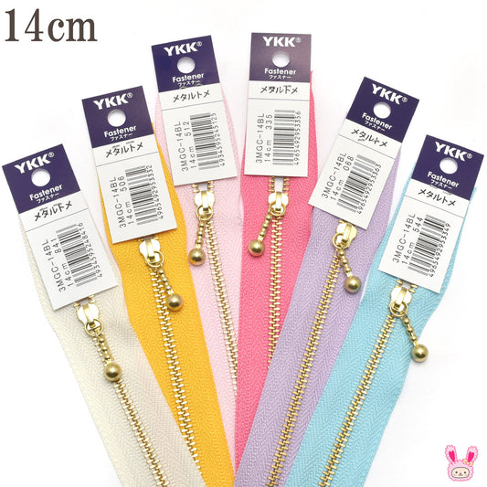 YKK3MGC-14BLゴールド玉付きファスナー14ｃm1本