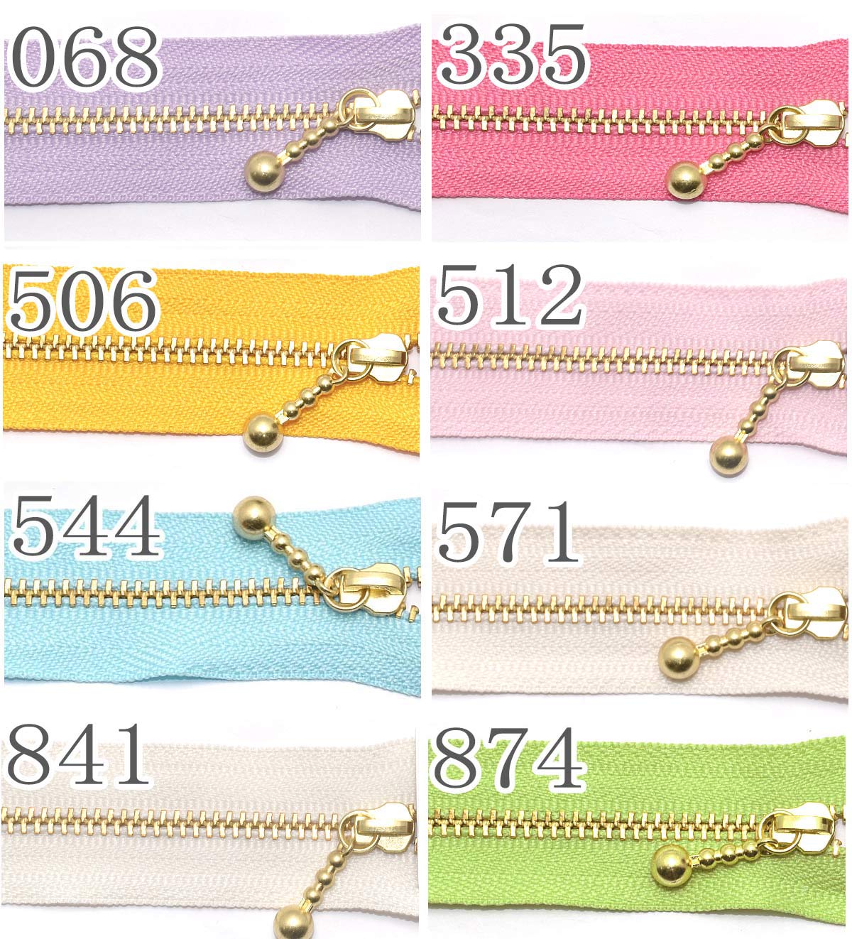 YKK3MGC-14BLゴールド玉付きファスナー14ｃm1本