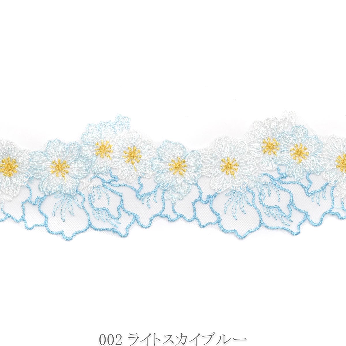 フリルリーフとフラワーレース　幅60mm　1m単位　切り売り　★