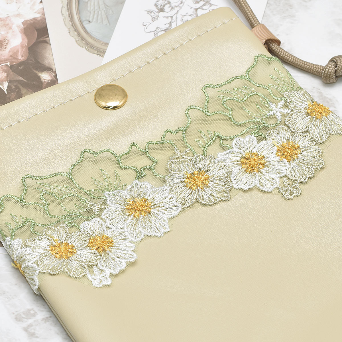 フリルリーフとフラワーレース幅60mm1m単位切り売り★