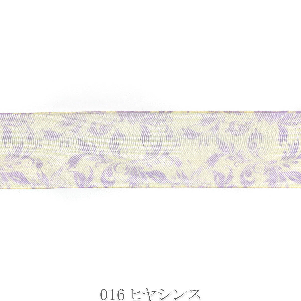 エスニックリーフオーガンジーリボン　幅38mm　1m単位　切り売り　(2m以上)