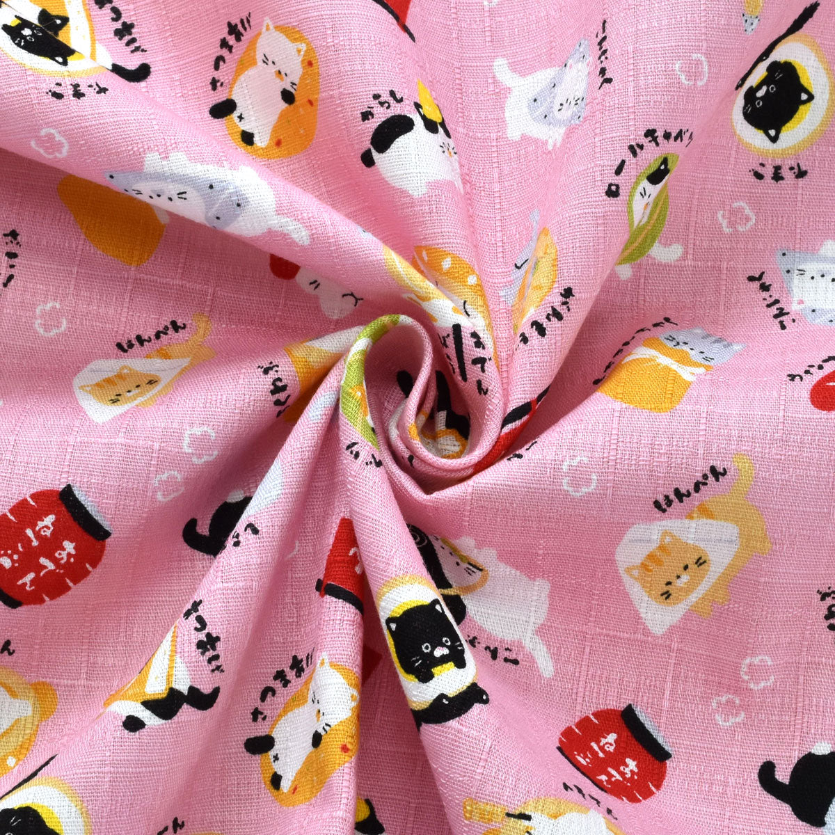 おでんねこドビー生地AP55109-3コスモ(30cm以上10cm単位切り売り)