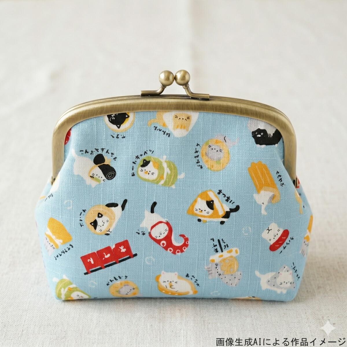 おでんねこドビー生地AP55109-3コスモ(30cm以上10cm単位切り売り)