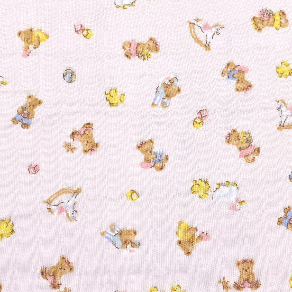 可愛いくまのおもちゃばこ　Wガーゼ生地　 AP55205-1　コスモ　(30cm以上10cm単位切り売り)☆