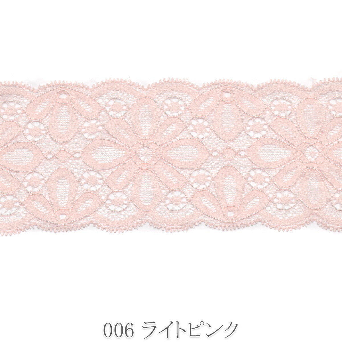 ロマンティックフラワーストレッチレースリボン　幅65mm　1m単位　切り売り　(2m以上)