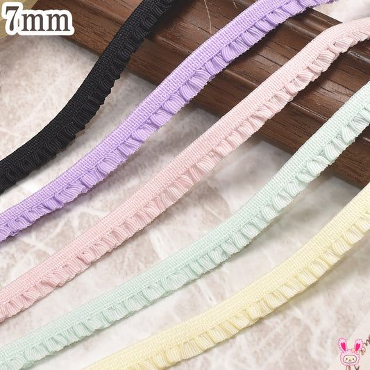 ミニギャザーフリルストレッチリボン幅7mm1m単位切り売り(2m以上)