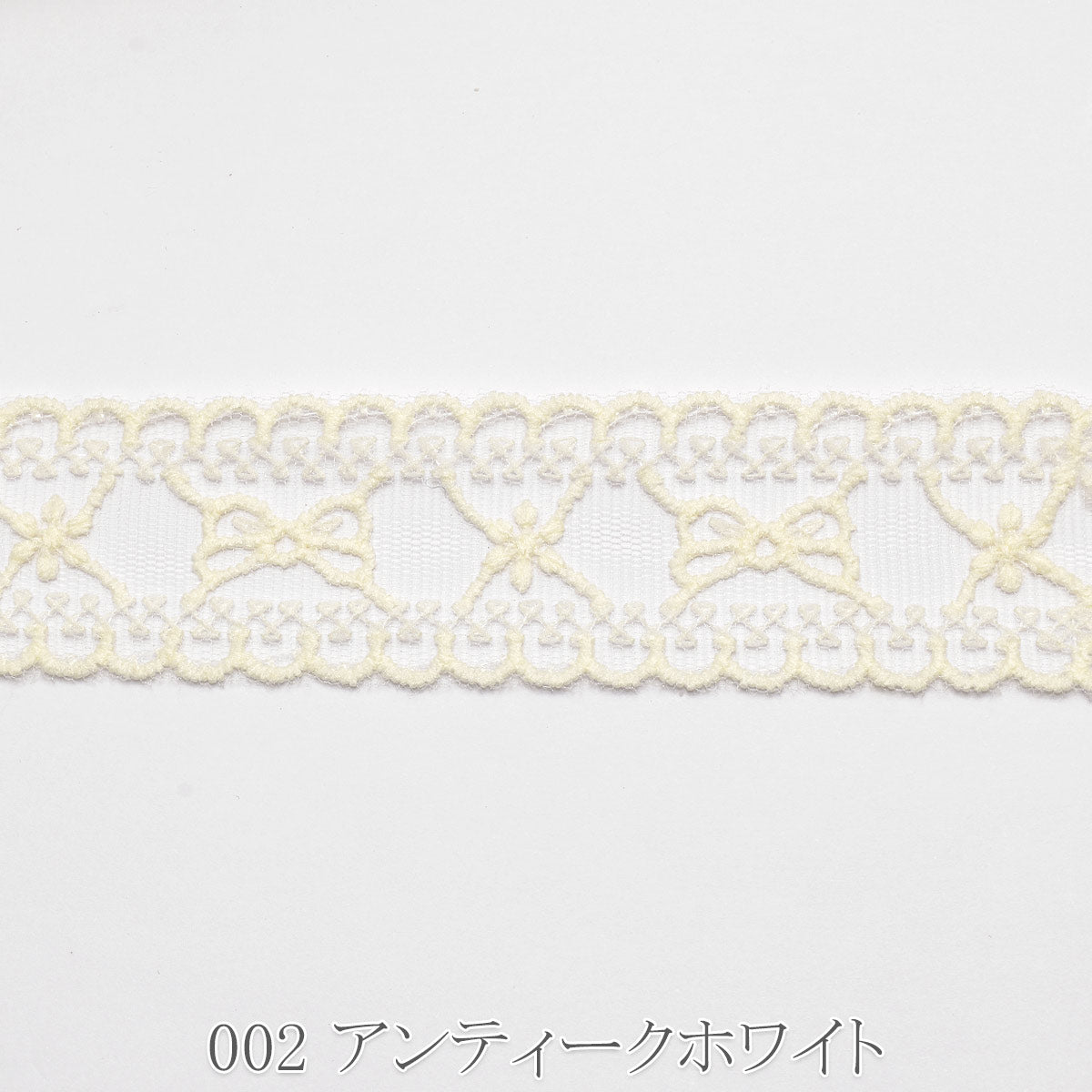 パステルリボン刺繍のスカラップリボン　幅35mm　1m単位　切り売り　(2m以上)
