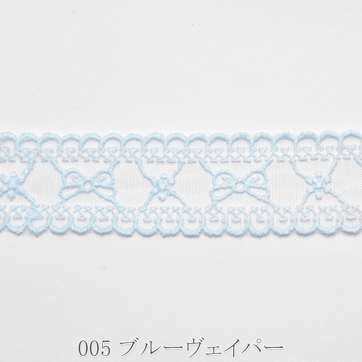 パステルリボン刺繍のスカラップリボン　幅35mm　1m単位　切り売り　(2m以上)