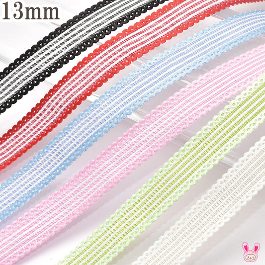 ミニスカラップとストライプリボン幅13mm1m単位切り売り(3m以上)