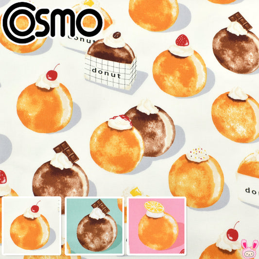 ドーナツパーティーオックス生地AP55108-1コスモ(30cm以上10cm単位切り売り)