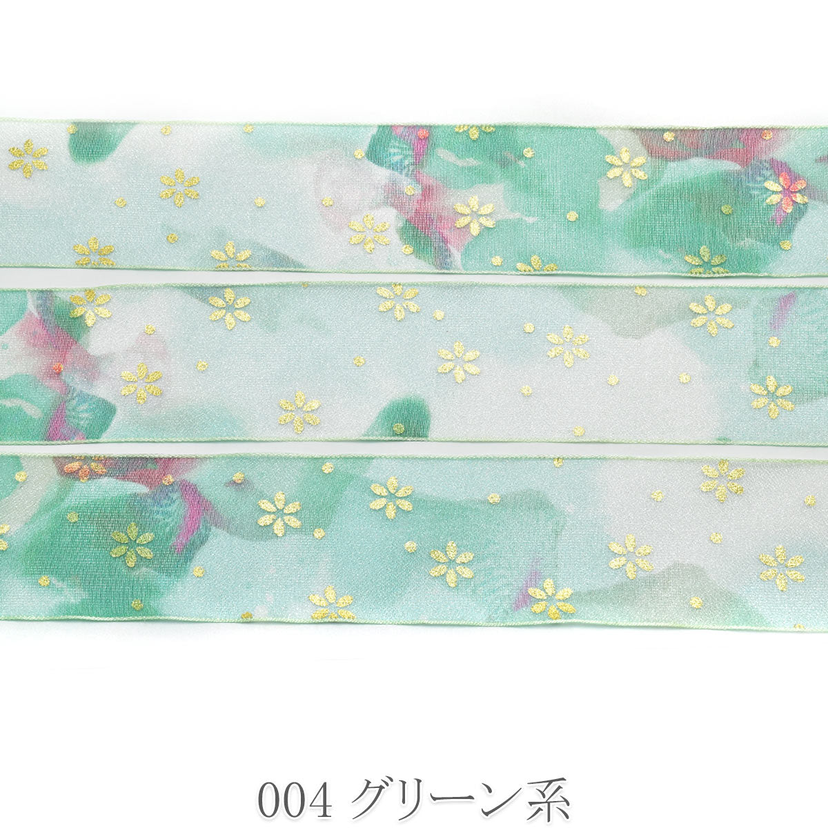 箔押し月華箔オーガンジーリボン　幅40mm　1m単位　切り売り　(2m以上)
