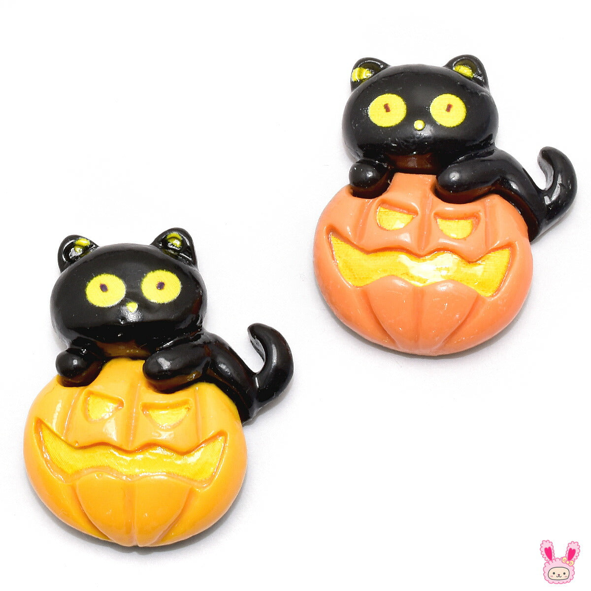 デコパーツハロウィン黒猫とカボチャパーツ4個