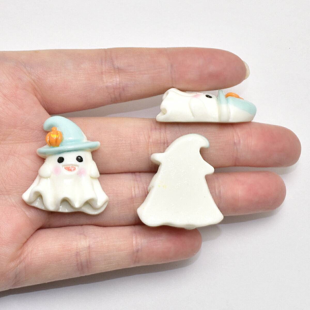 デコパーツハロウィンゆるかわオバケとミニミニカボチャパーツ4個