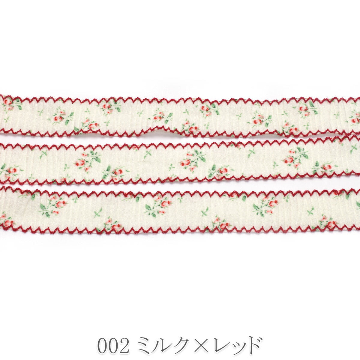 ガーリー小花のファブリックリボン　幅25mm　1m単位　切り売り