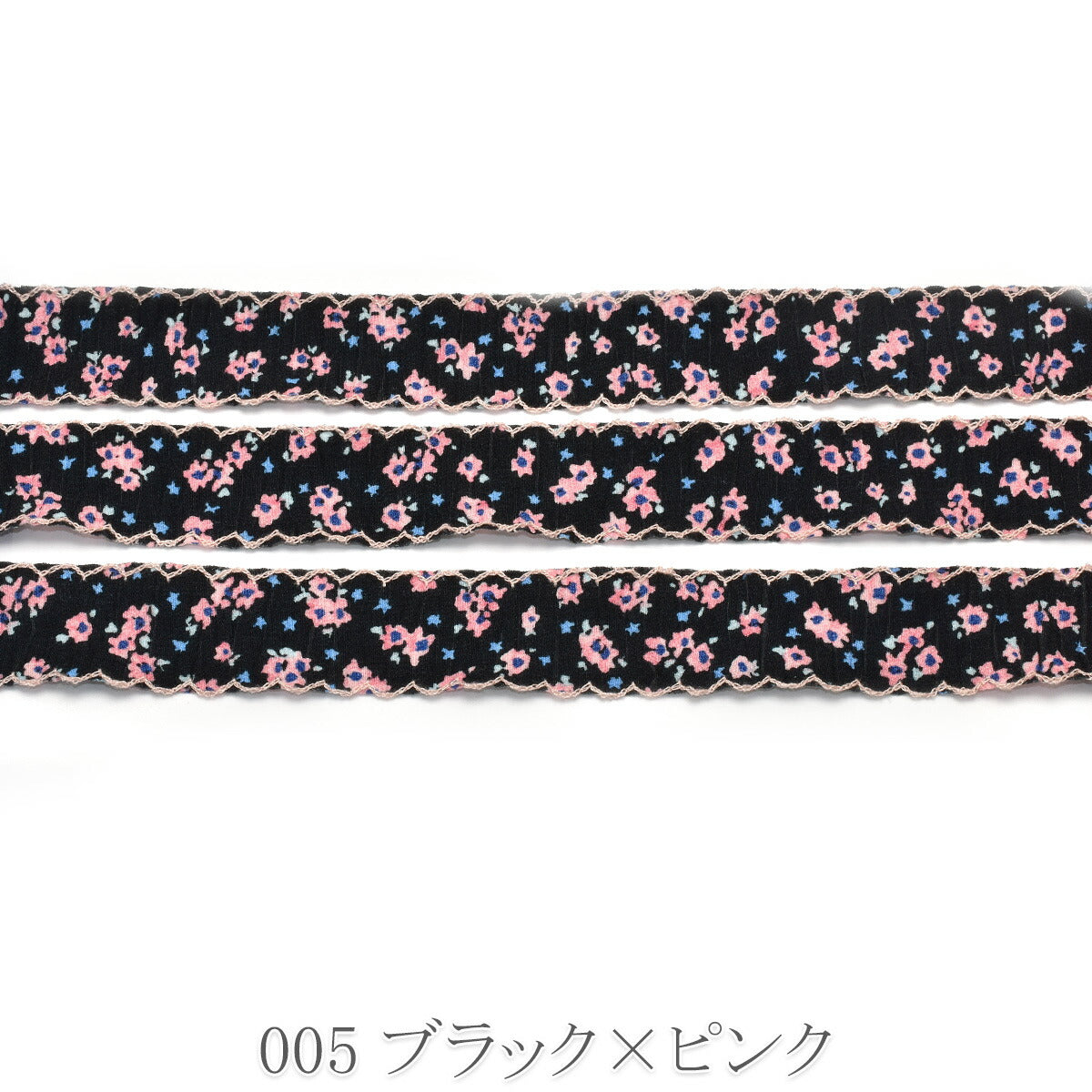 ガーリー小花のファブリックリボン　幅25mm　1m単位　切り売り