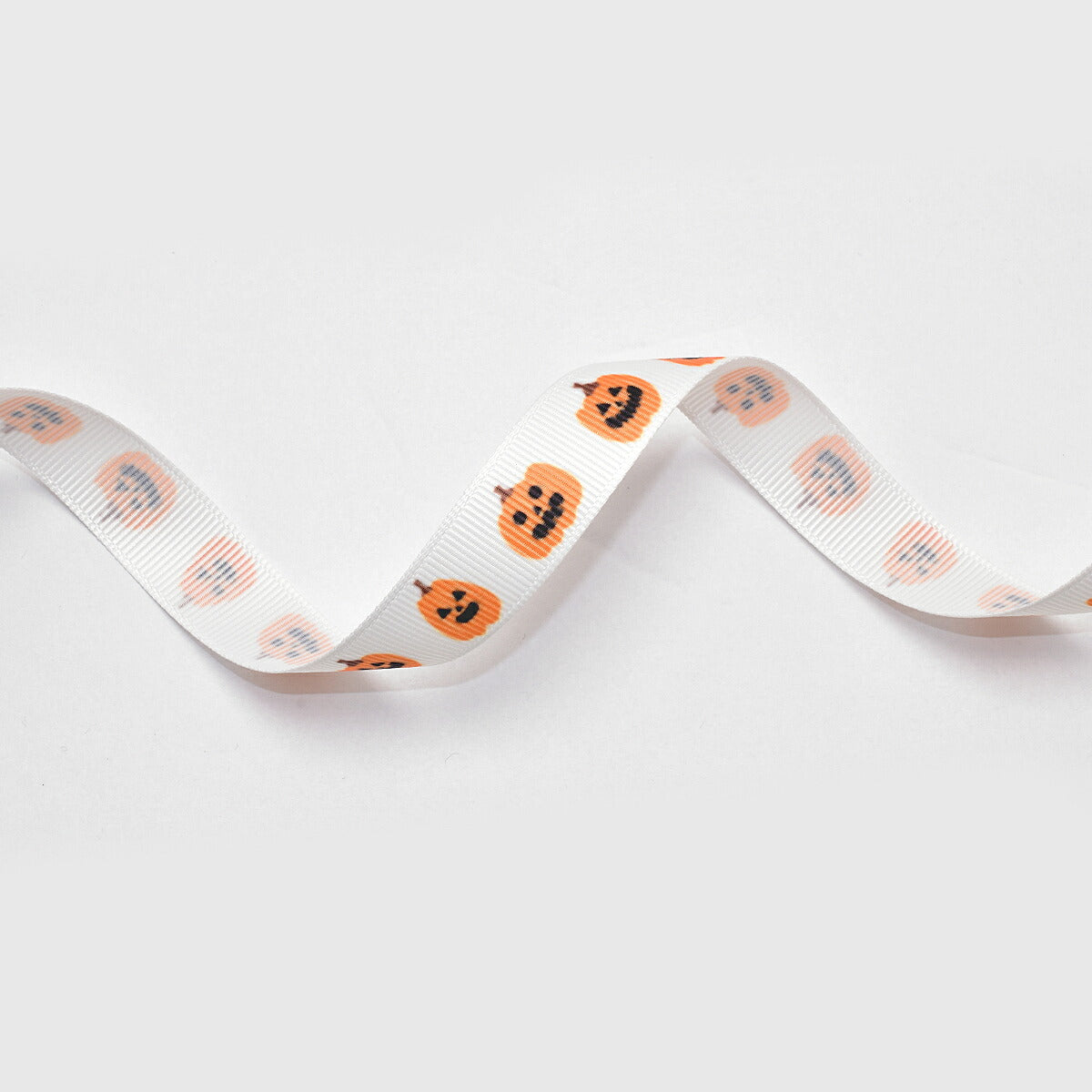プリントリボンハロウィン2種類のオバケのカボチャリボン幅16mm1m単位切り売り(4m以上)