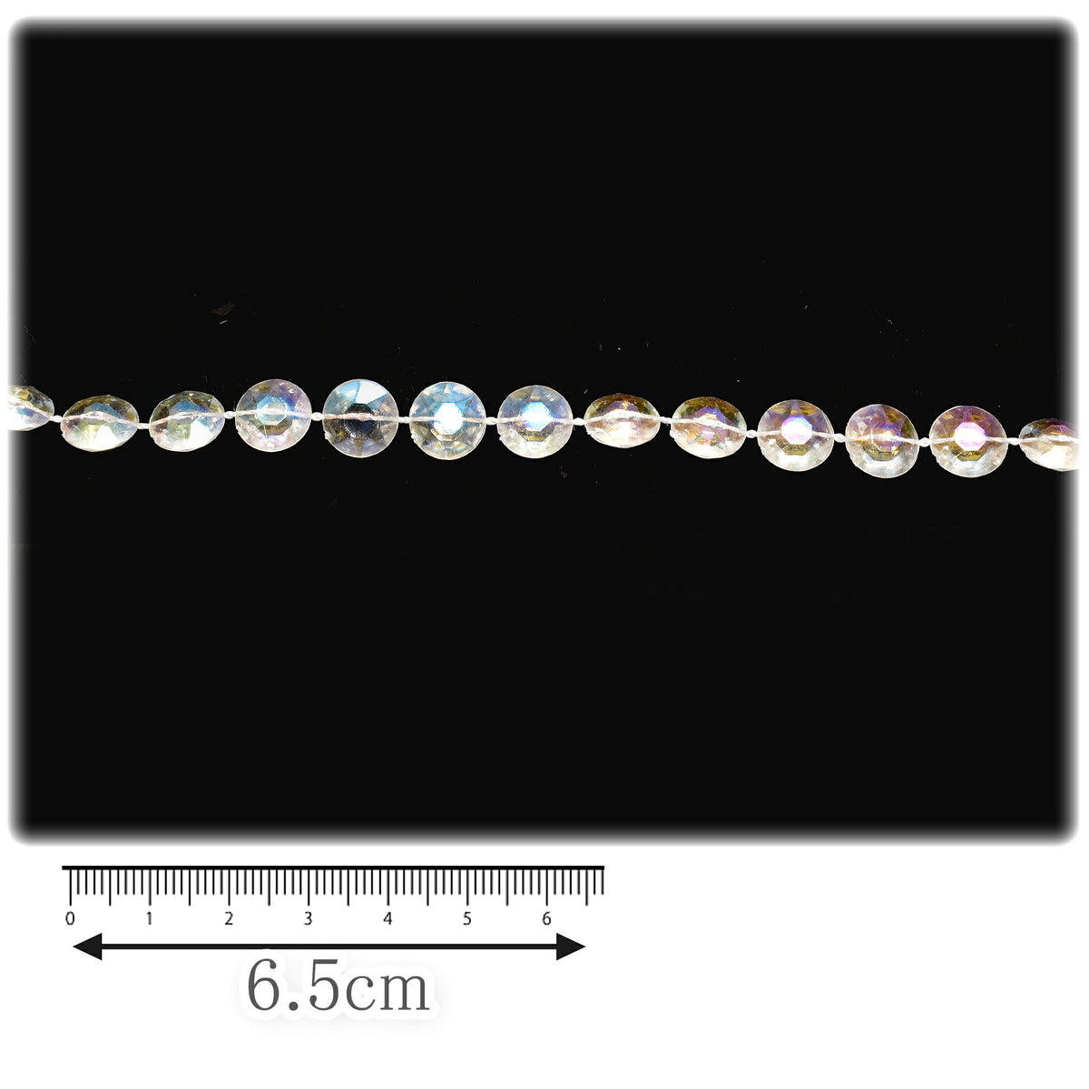 ラウンドクリアビーズチェーン幅10mm1m単位切り売り(2m以上)