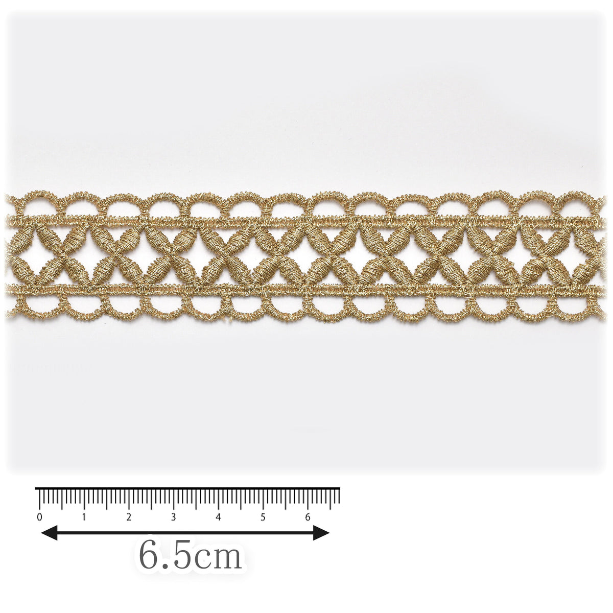 ゴールドスカラップとお花のブレード幅30ｍｍ1m単位切り売り