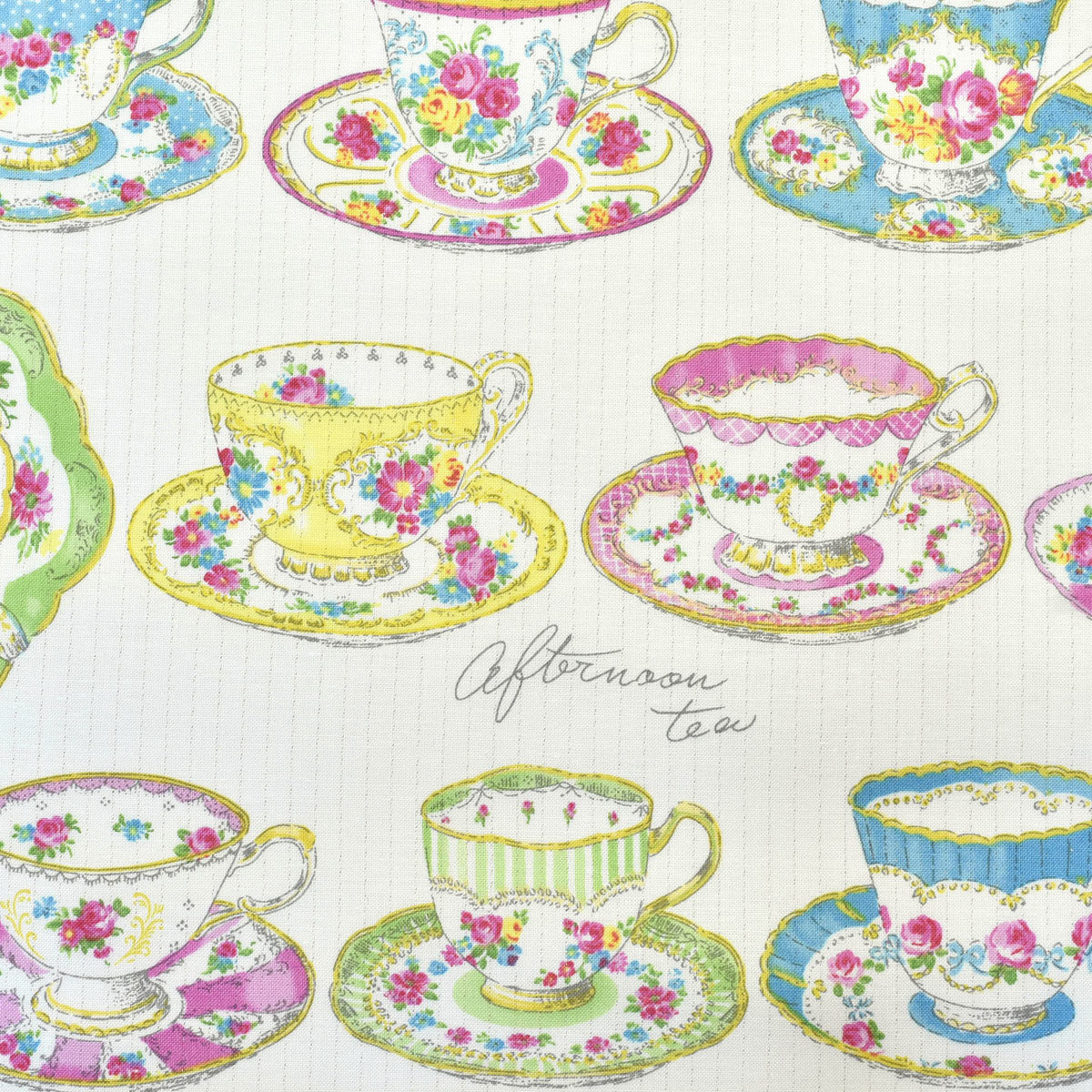 YUWA 有輪商店　アフタヌーンティーカップ　ミューファンシャーティング生地　MF829903　(30cm以上10cm単位切り売り)　「在庫限り」